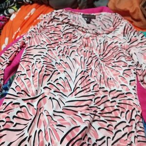 Pink and Black Patterned Top